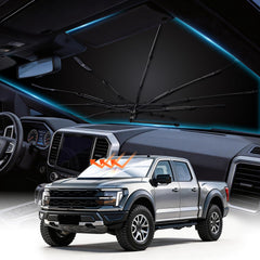 Kfonla windshield sun shade umbrella provides precise front-fit coverage for Ford trucks.