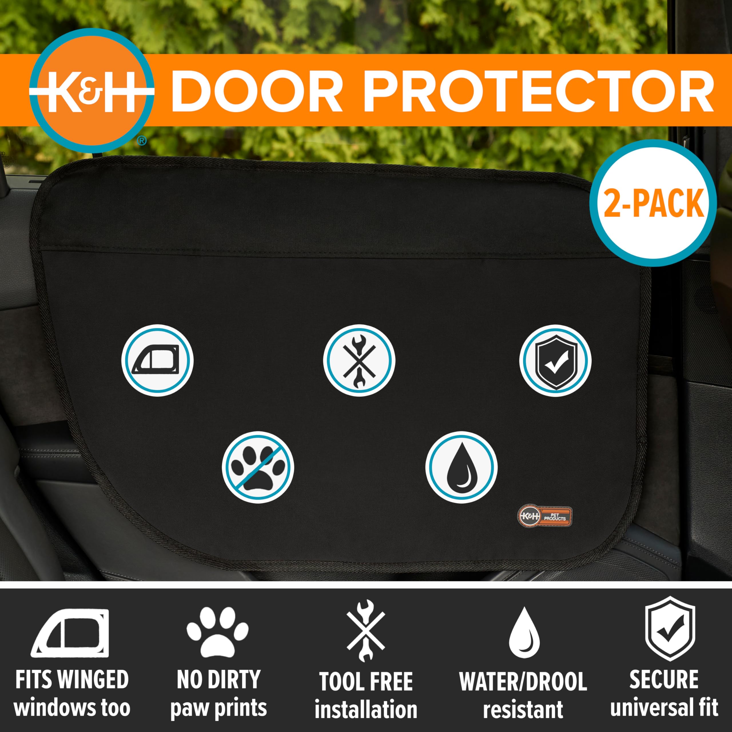 K&amp;H easy-to-clean wipeable cover for car doors
