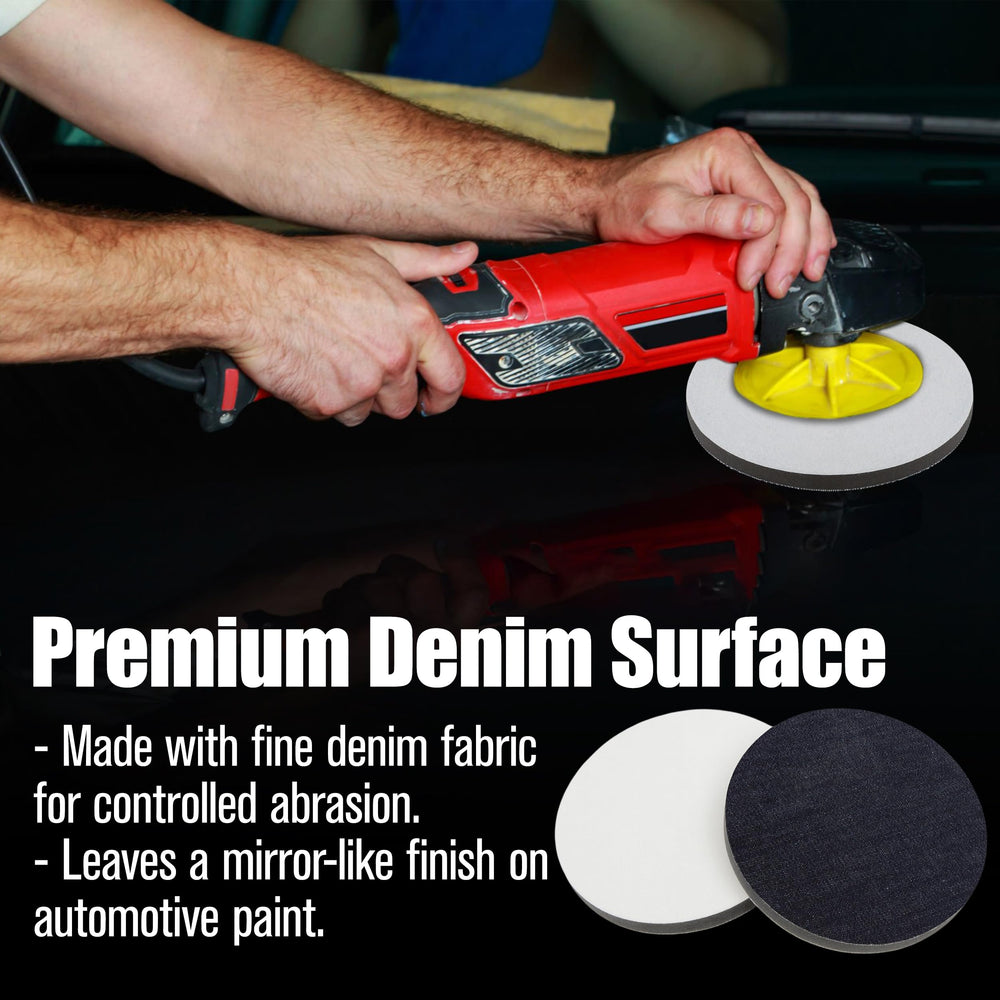 KH866 three-pack denim polishing pads ready for detailing steps