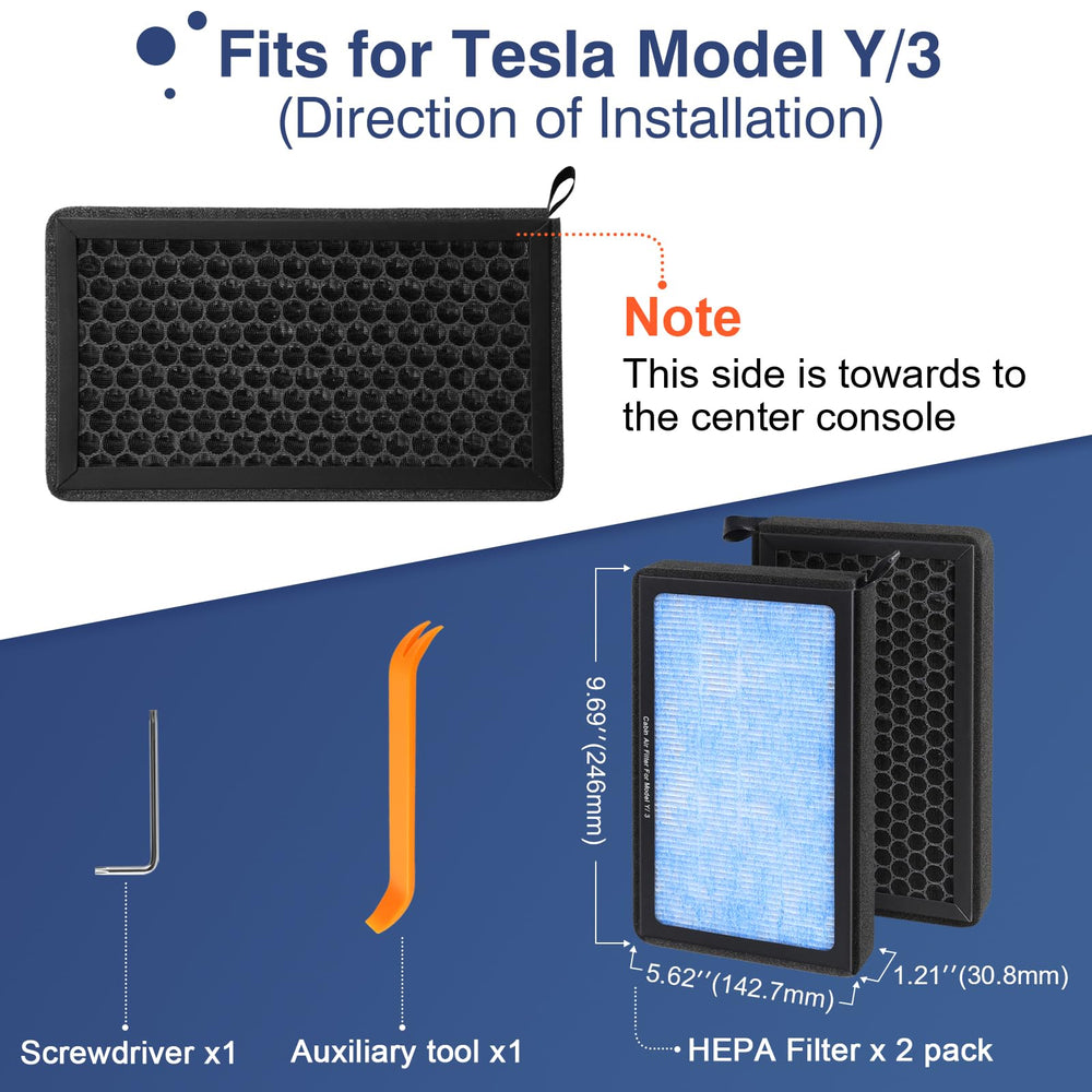 Honeycomb design of KHAWY cabin filter emphasizing even carbon distribution.