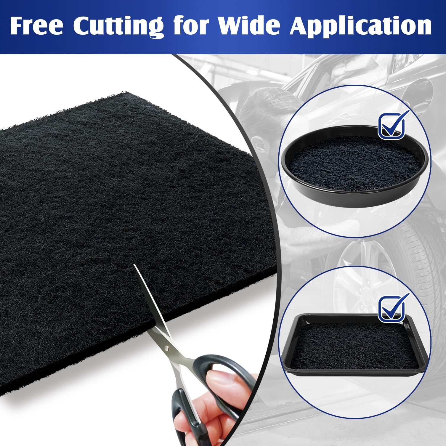 Cut-to-size Kidum oil pad demonstrating easy customization for pans