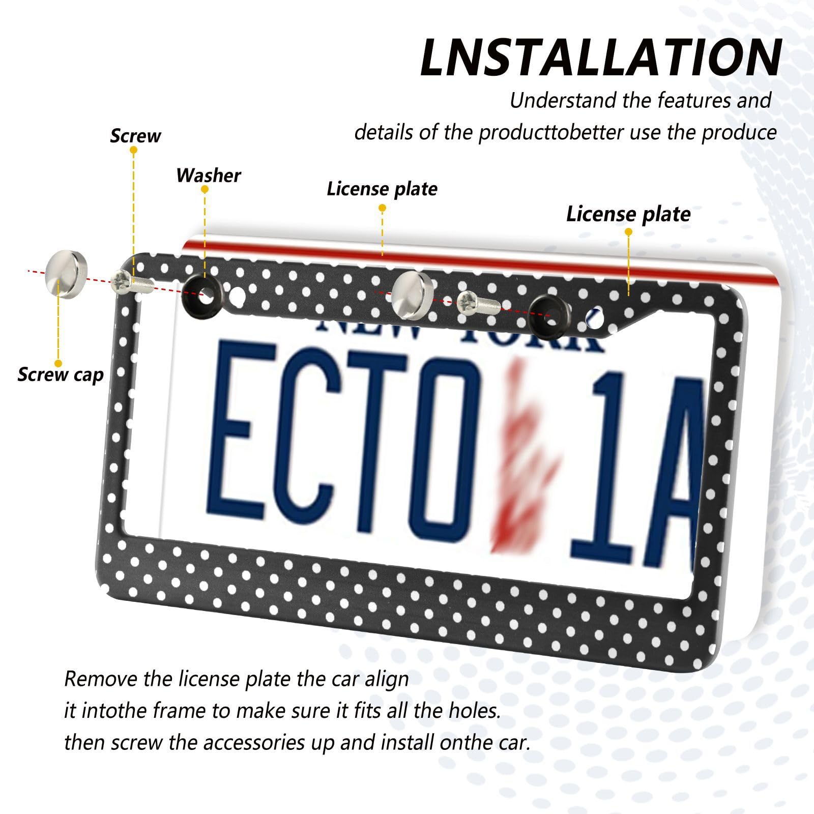 Kigai universal-fit license frame demonstrated on front or rear plates.