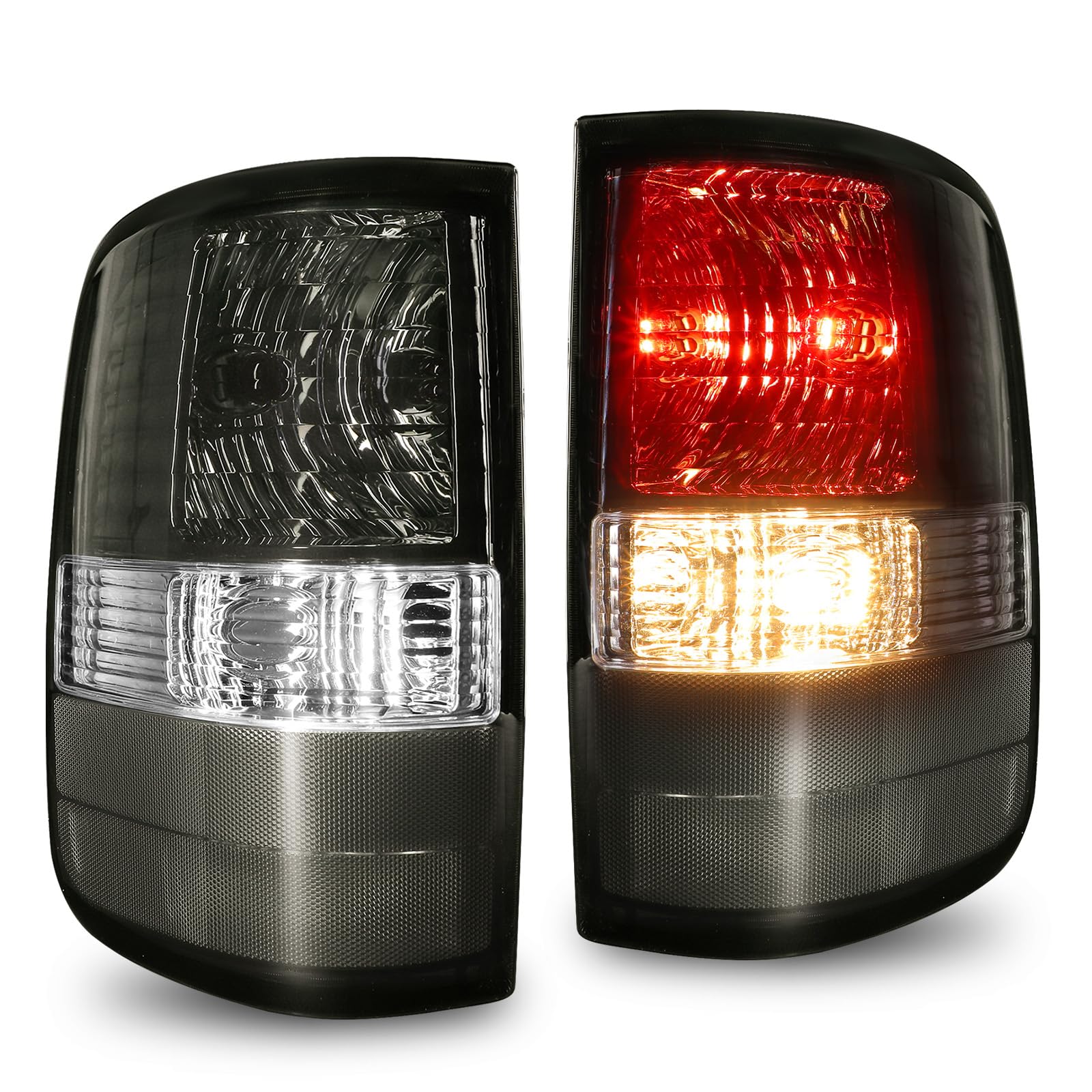 KIGEMOS smoked tail lights for Ford F-150—precise 1:1 fit and bold red illumination.