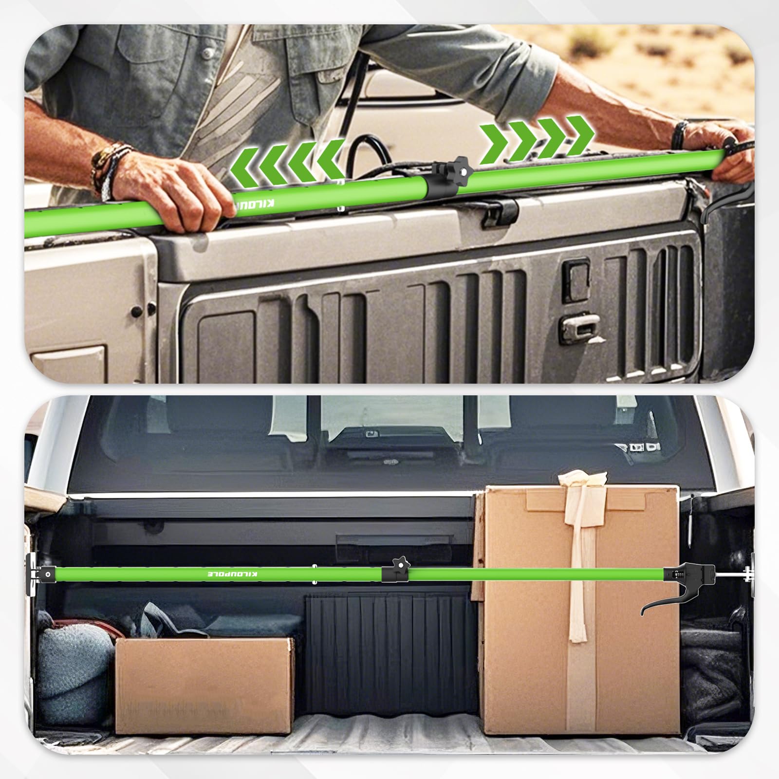 KILOUPOLE setup in a vehicle demo showing secure, rattle-free transport.