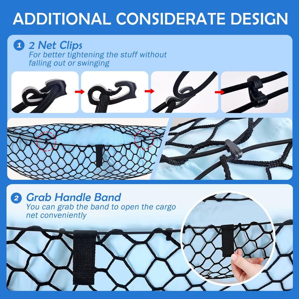 KimCarley double-layer nylon mesh for durable, flexible storage across items.