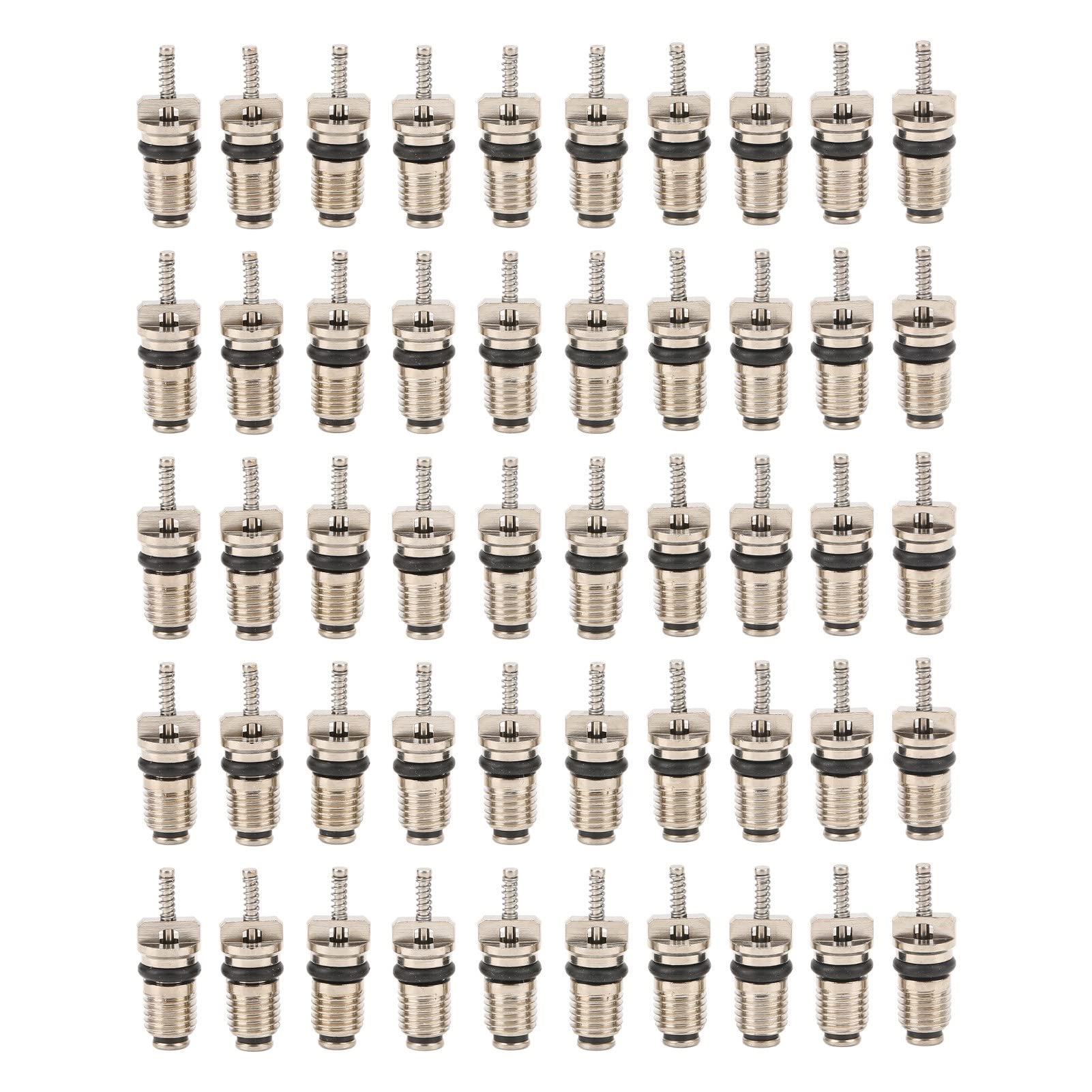 KIMISS valve core 50pcs pack for quick automotive AC replacement.