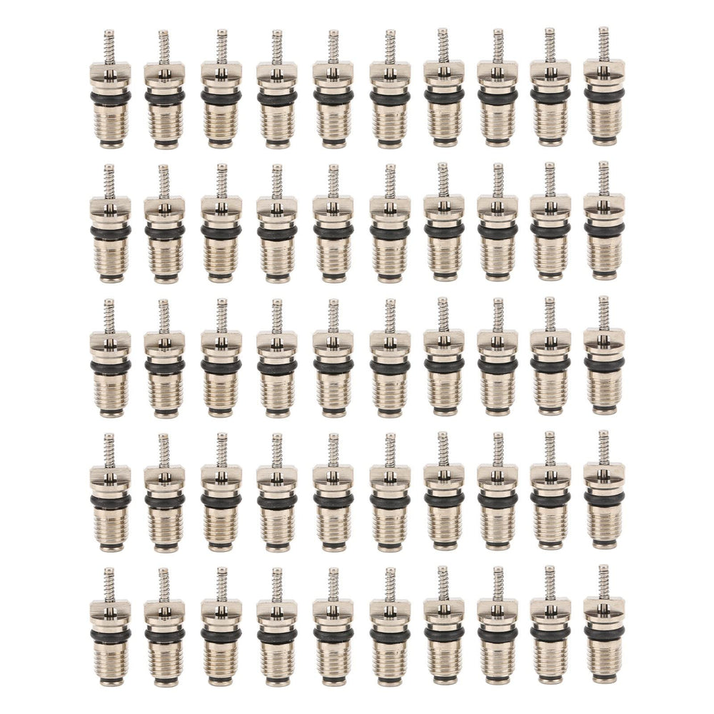 KIMISS valve core 50pcs pack for quick automotive AC replacement.
