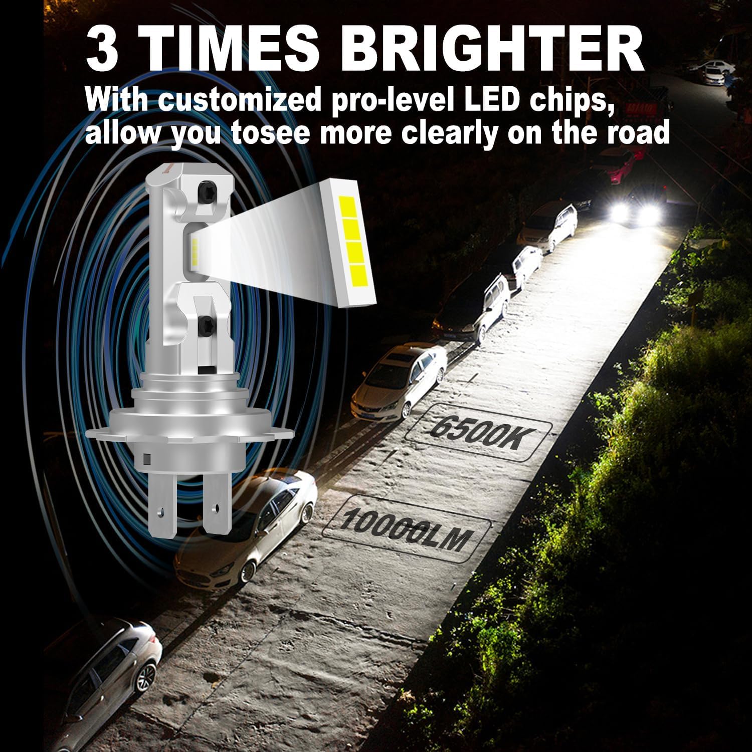 KIMLATAR H7 bulb side vent design for efficient heat dissipation.