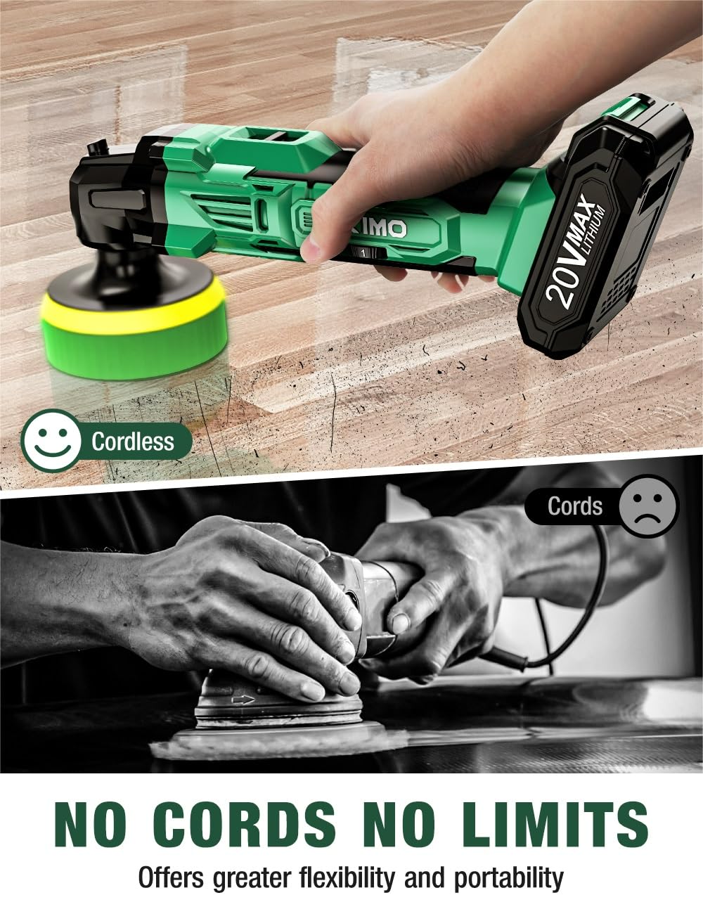 KIMO six speeds reach up to 6000RPM for tailored polishing