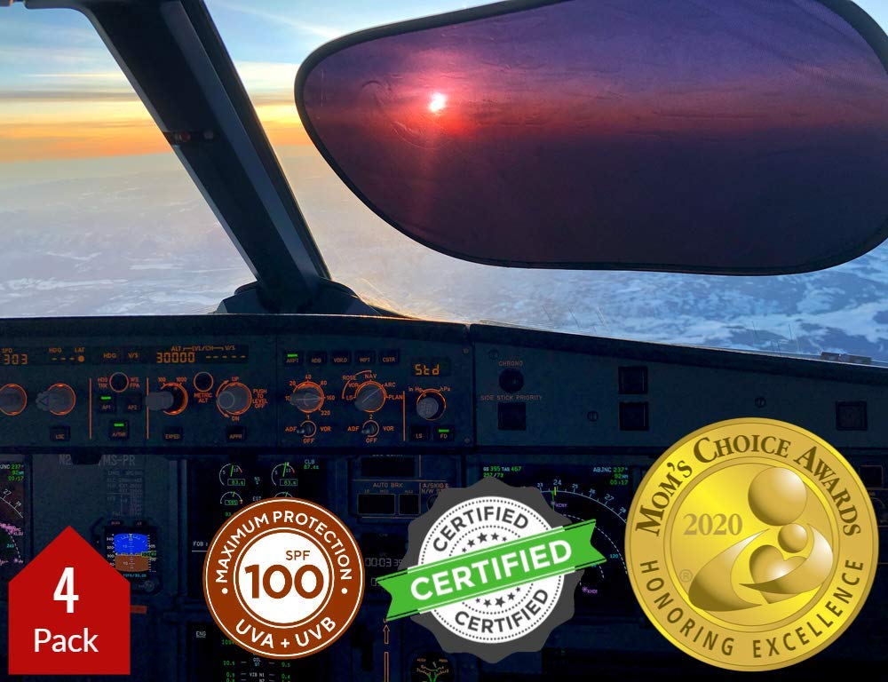 Kinder Fluff car window shade 4-pack installed on side window reduces glare during daily drives