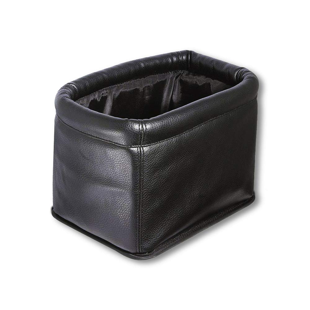 KINGBERWI leather car trash can with compact cuboid design for clutter-free interior
