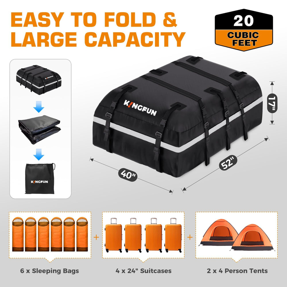 Kingfun 8 reinforced straps secure the bag firmly