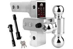 Kingfun adjustable trailer hitch with tri-ball assembly for versatile towing on trucks, SUVs, and RVs