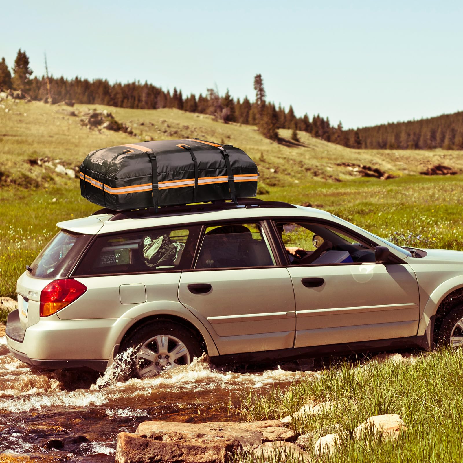 Kingfun foldable storage bag reduces space when not in use.