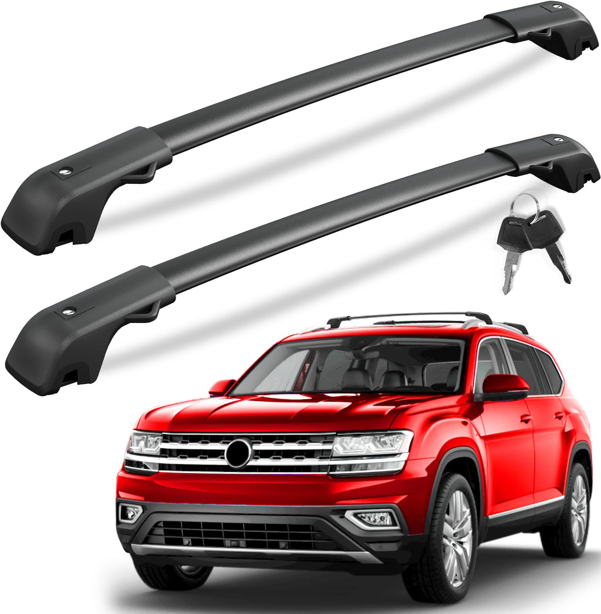 KINGGERI 300lb crossbars on Atlas raised rails for increased cargo capacity