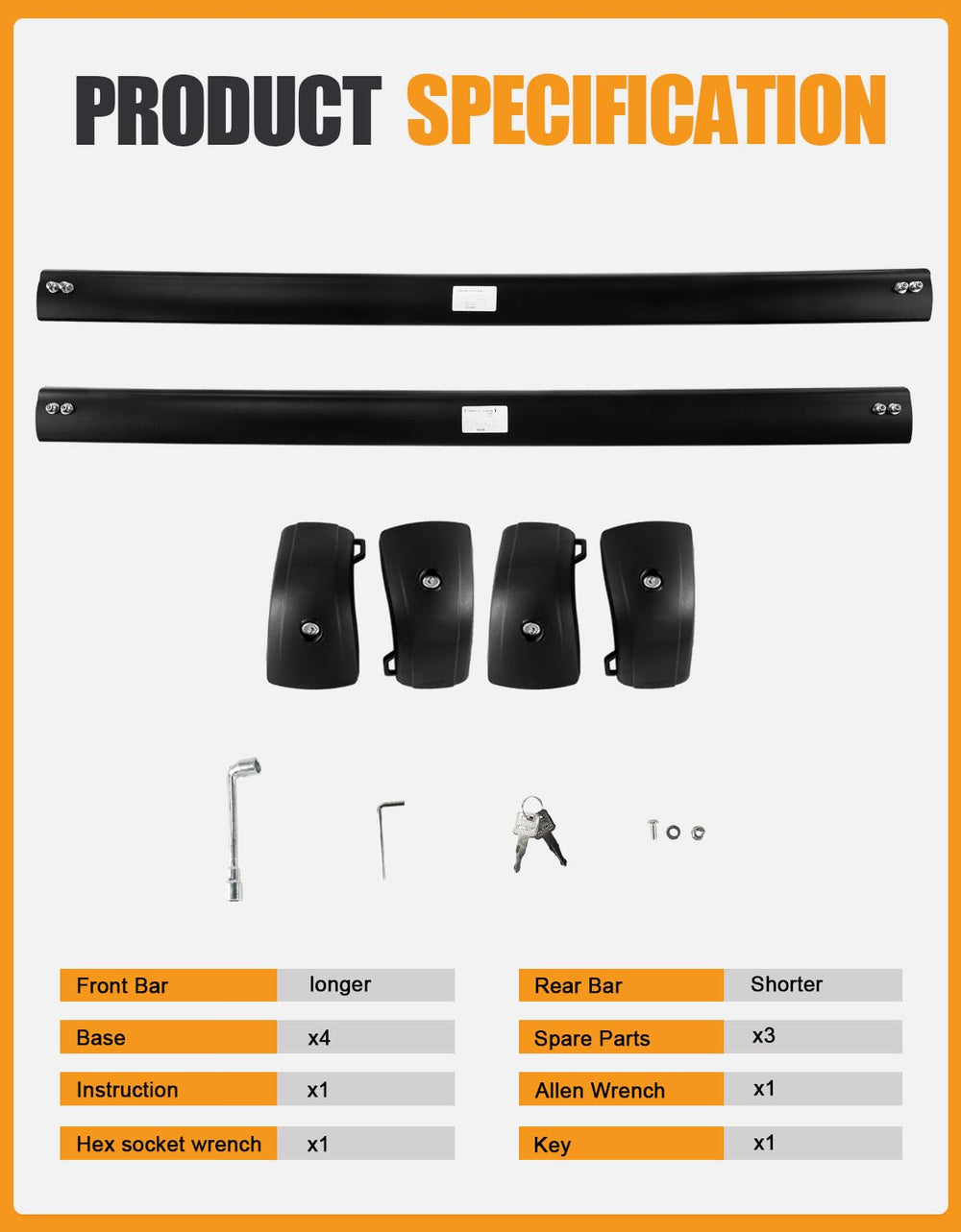 KINGGERI roof rack crossbars fit Kia Telluride EX/SX Prestige trims.