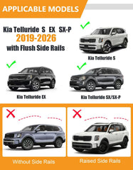 KINGGERI roof rack crossbars side profile showing adjustable width for Telluride.