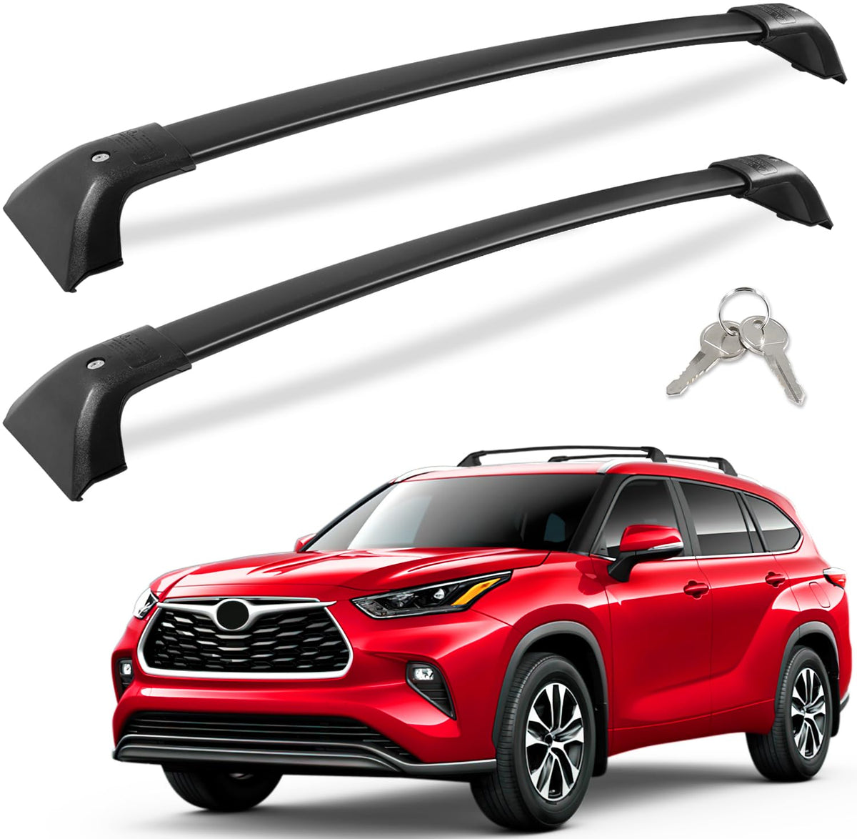 Kinggeri Highlander lockable crossbars secure luggage during road trips