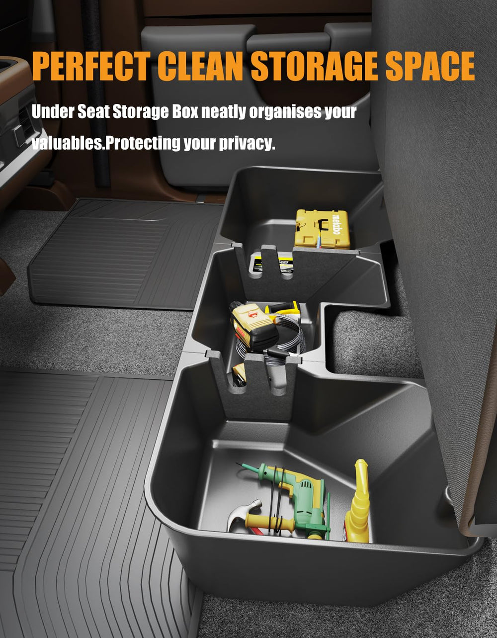 Partition design keeps items neatly separated and easy to access.