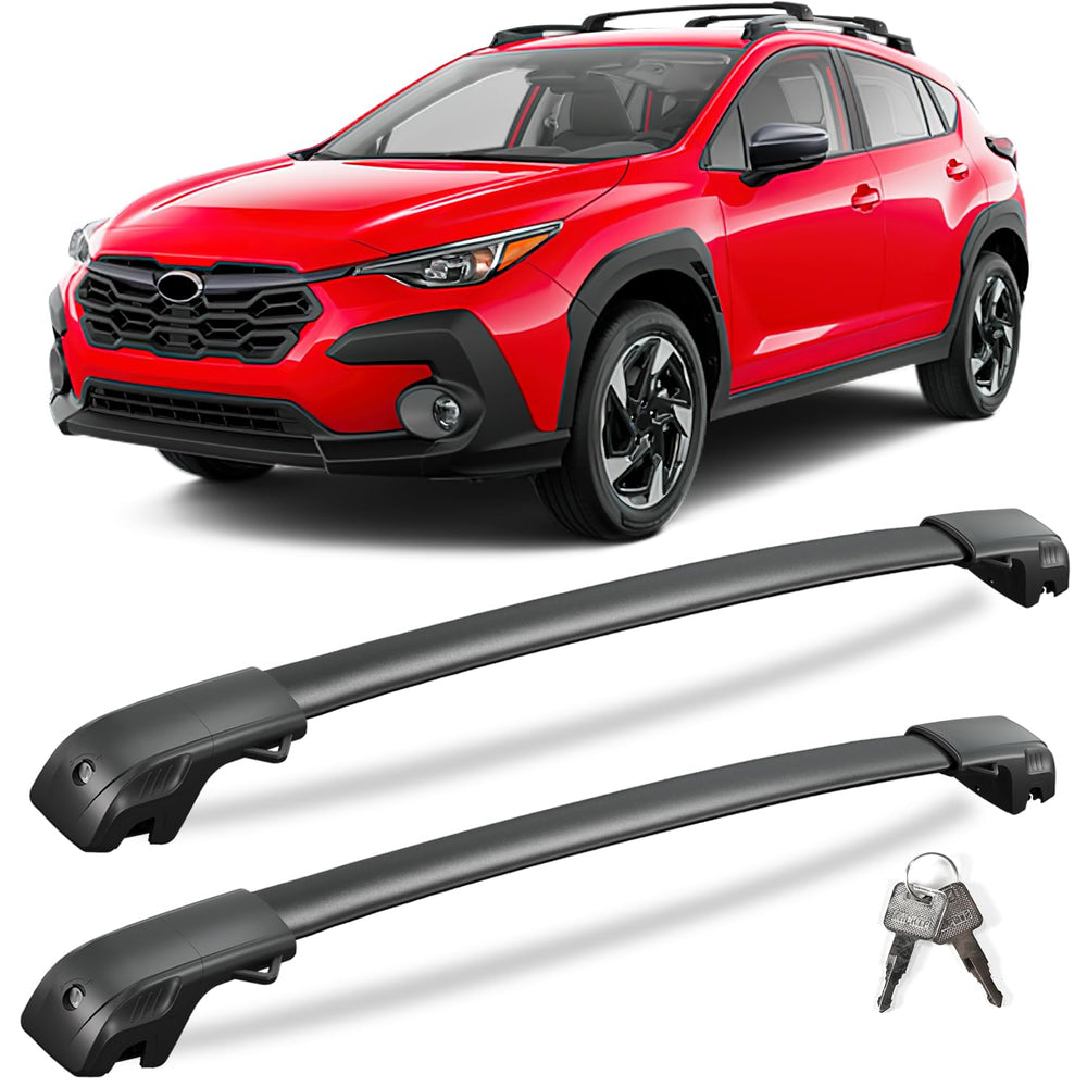KINGGERI roof rack crossbars installed on Subaru Crosstrek for secure cargo transport