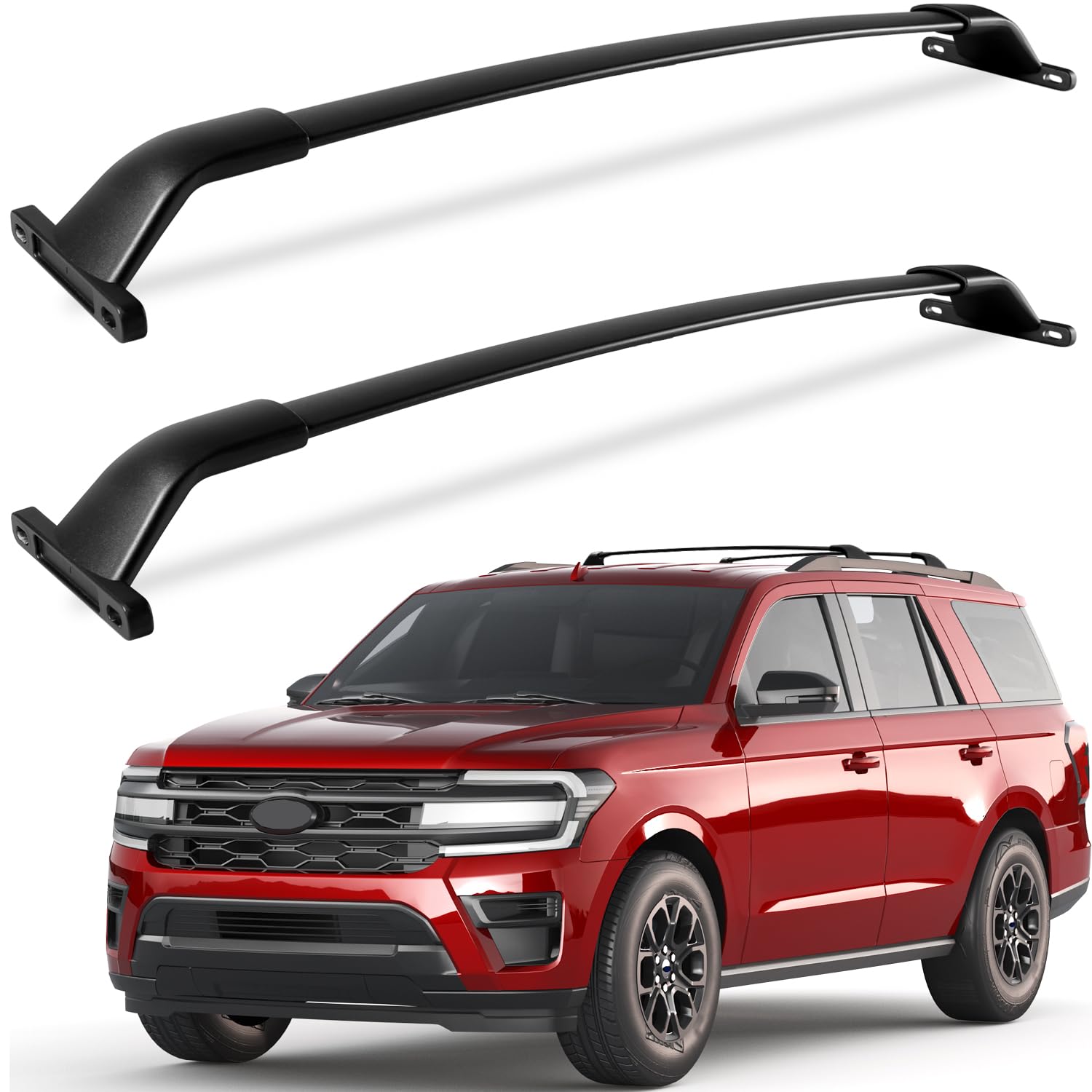 KINGGERI roof rack ends brackets secure to side rails for Ford Expedition