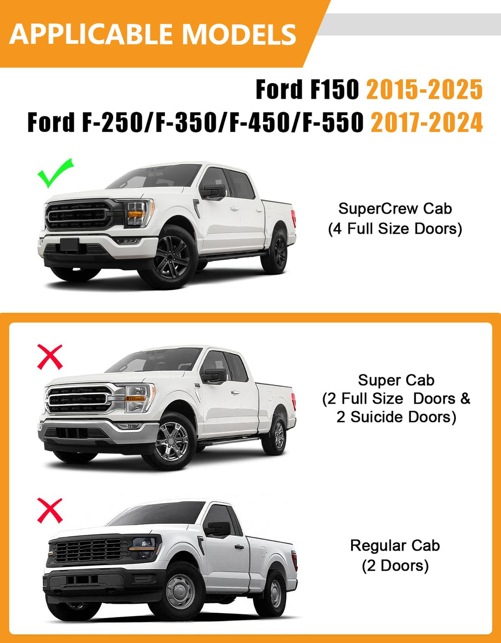 KINGGERI under-seat storage box compatible with F-series Super Duty models for organization