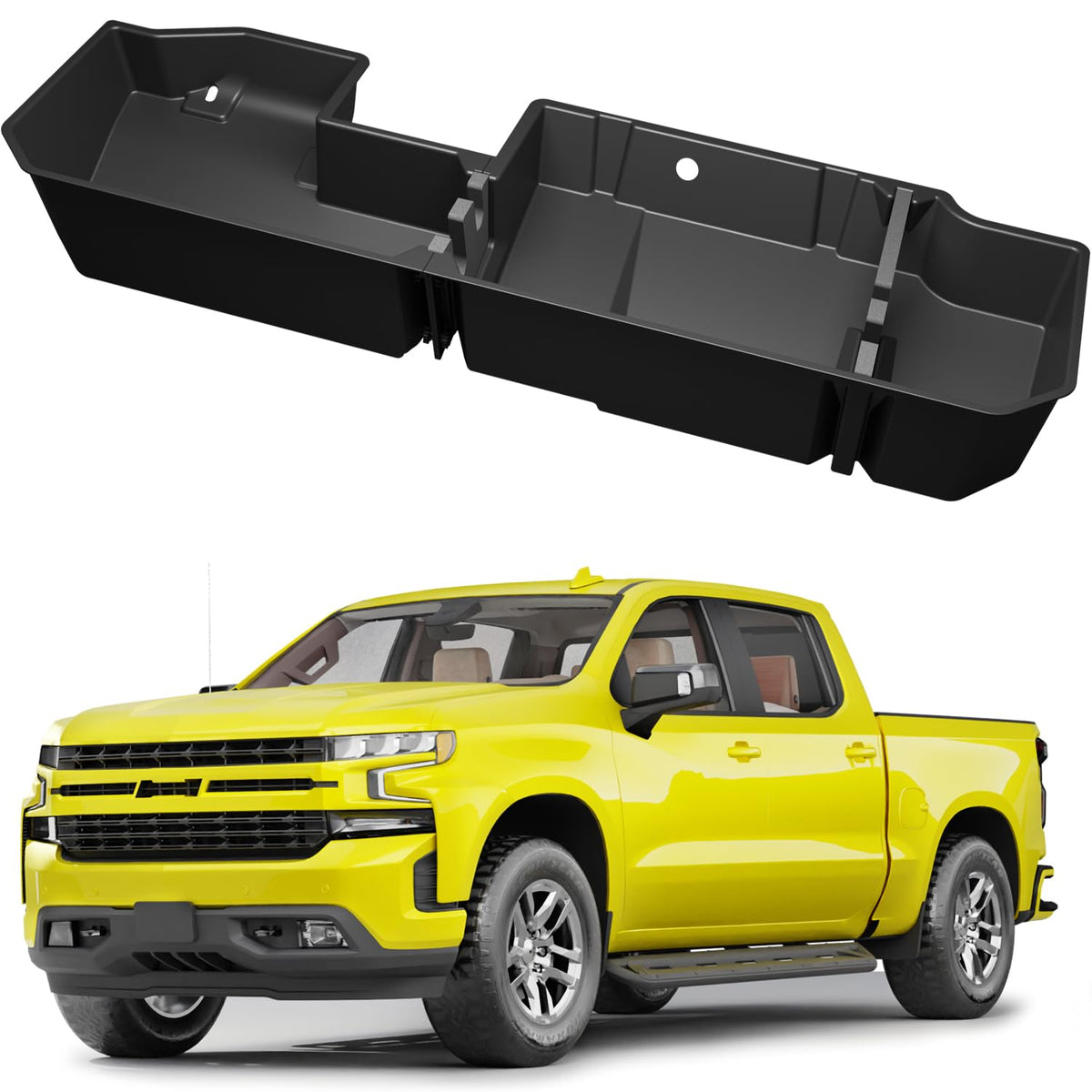 KINGGERI under-seat storage box fits Silverado 1500 for hidden organization.