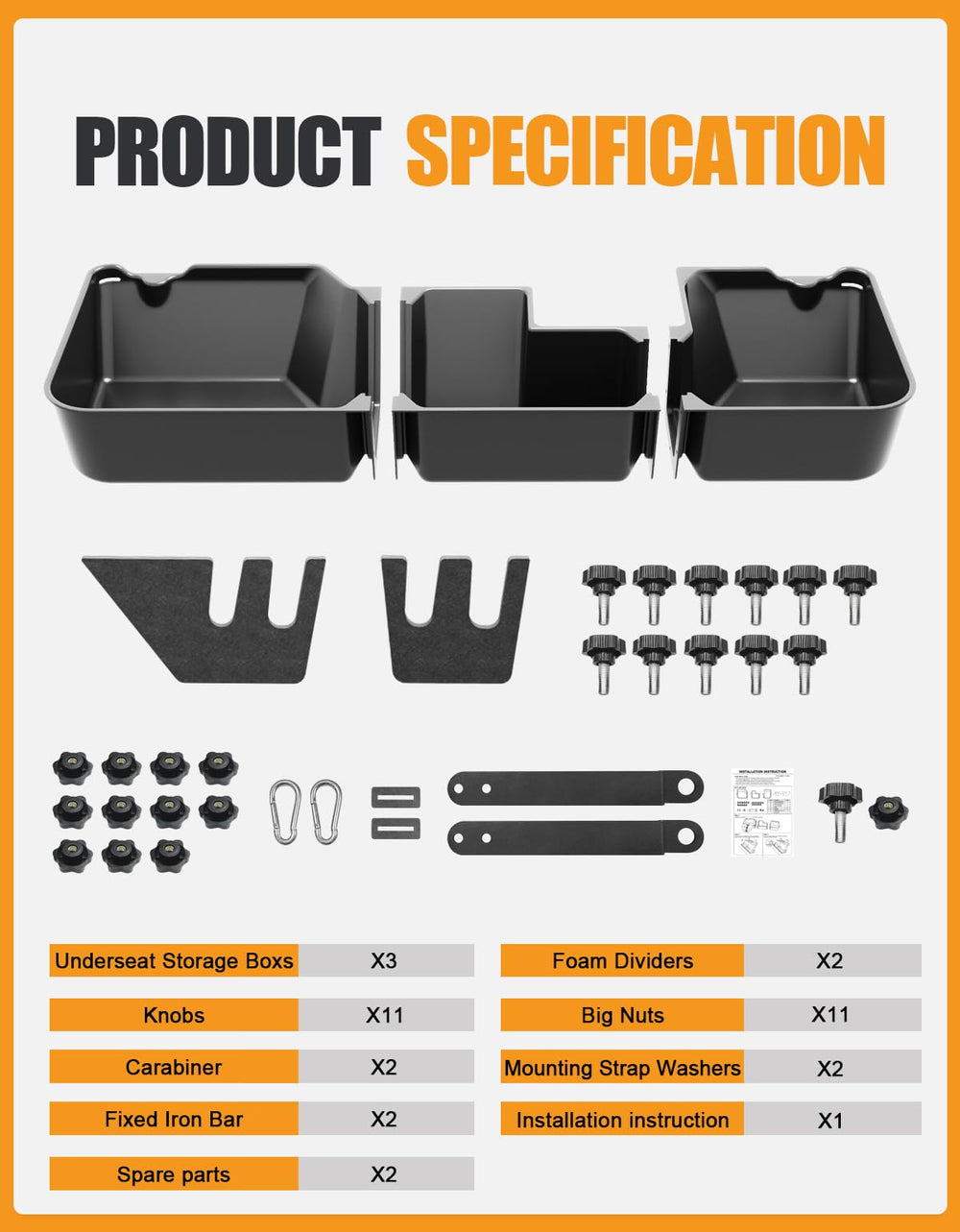 Warranty label and sturdy finish on the KINGGERI storage box.