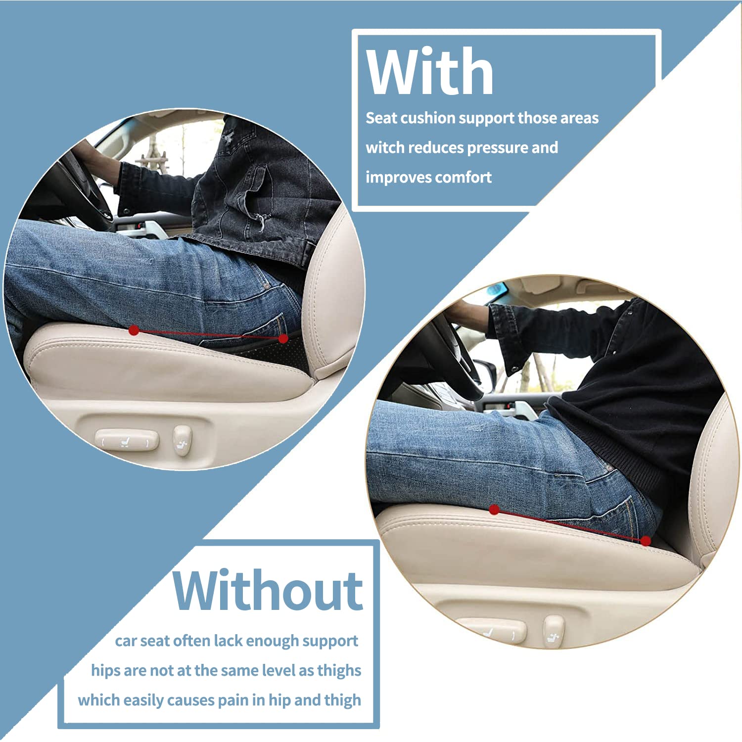 Kingleting memory foam detail emphasizes durable lumbar support for long drives