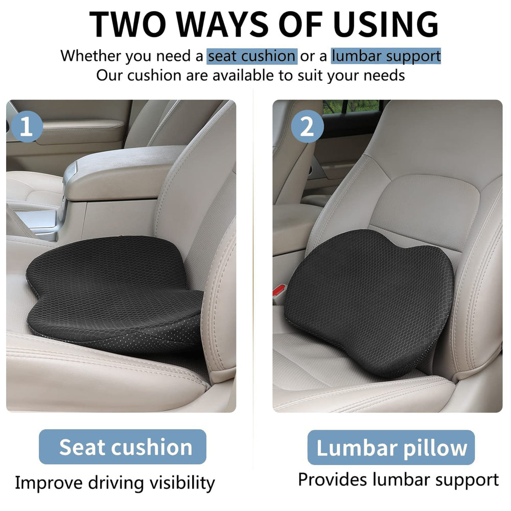 Kingleting car seat cushion side profile highlights height boost for better view