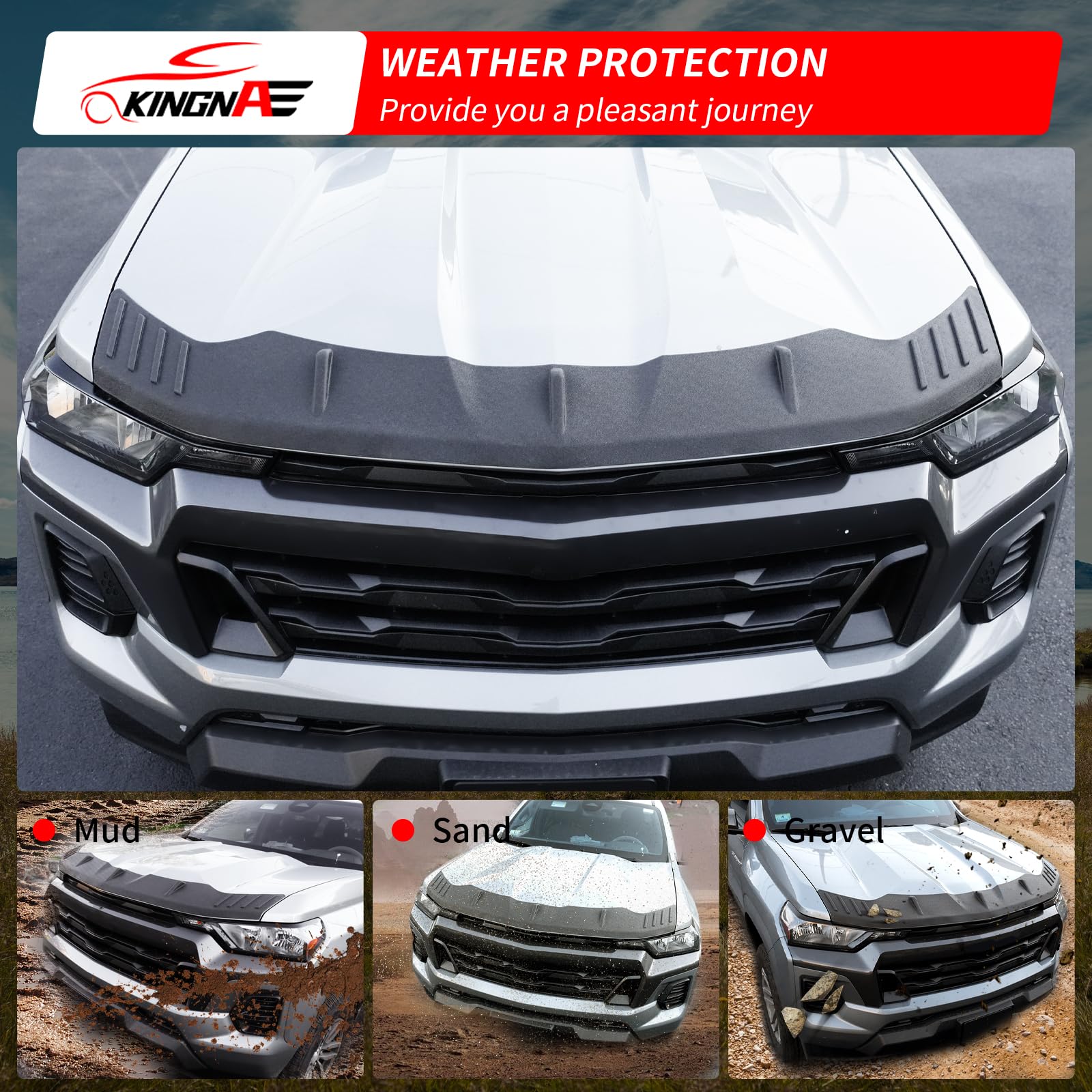 Kingna hood protector tested for durability against weather and wear.