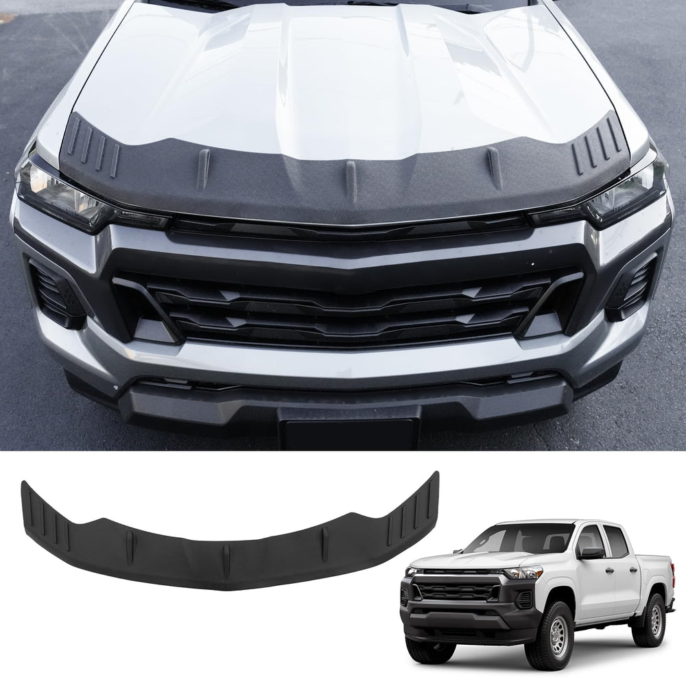 Kingna hood protector on Colorado 2023-2026, front view protecting the windshield from debris.