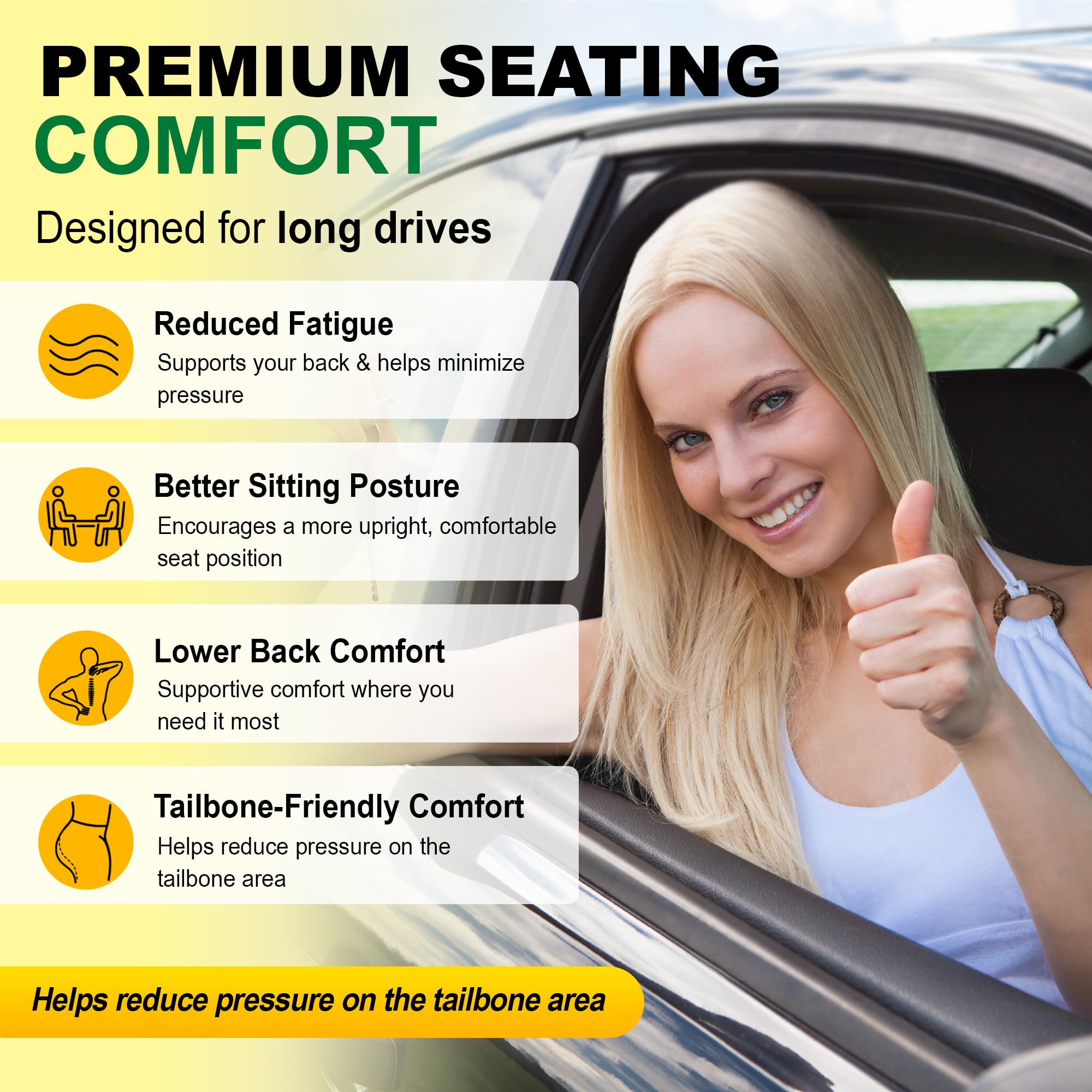 Kingphenix cushion set for front-right seat with anti-slip base and secure straps.