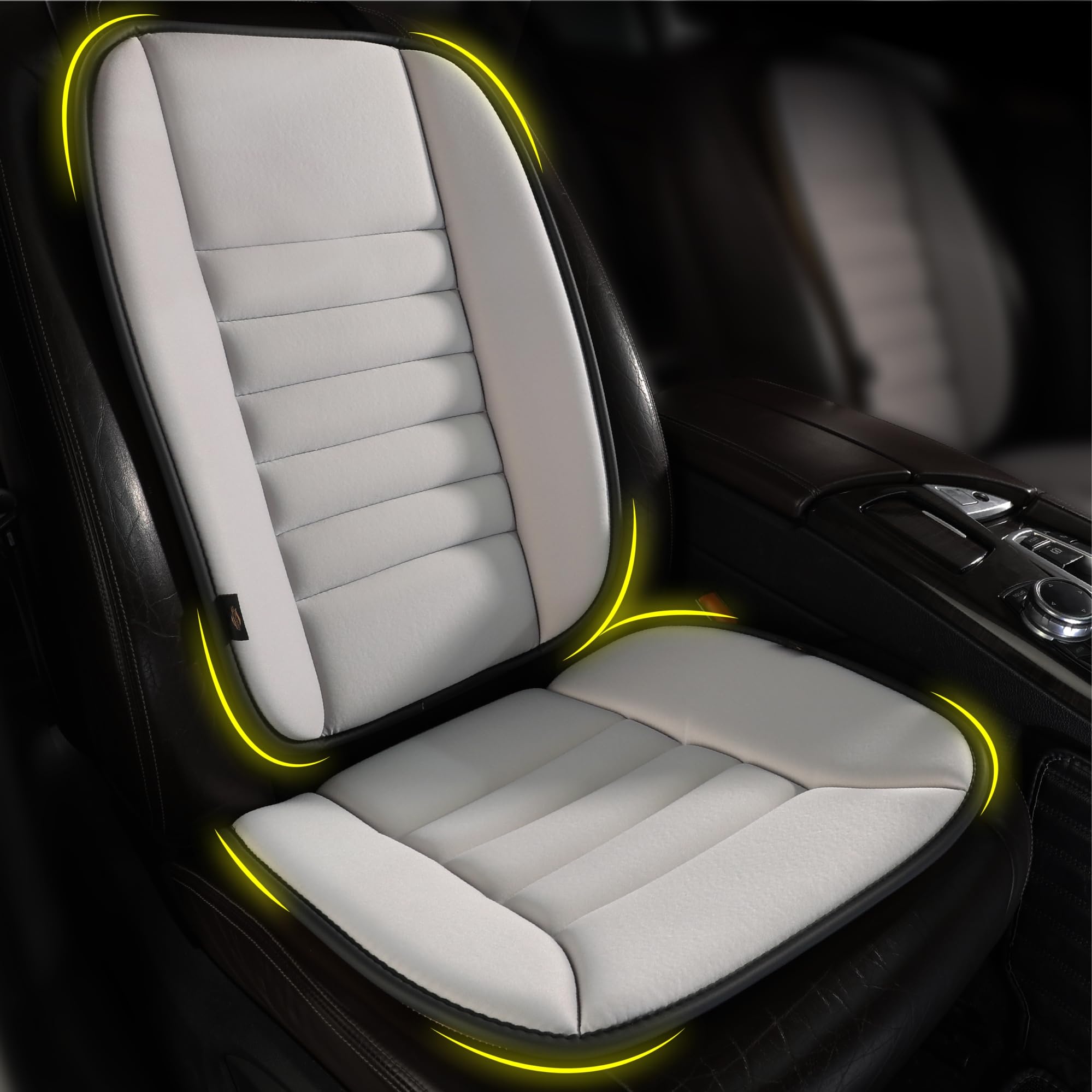 Kingphenix car seat cushion with back support pillow delivering lumbar comfort for long drives.