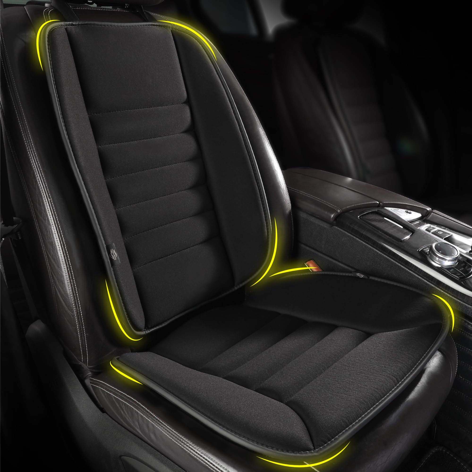 Kingphenix car seat cushion with back support for enhanced driving comfort.