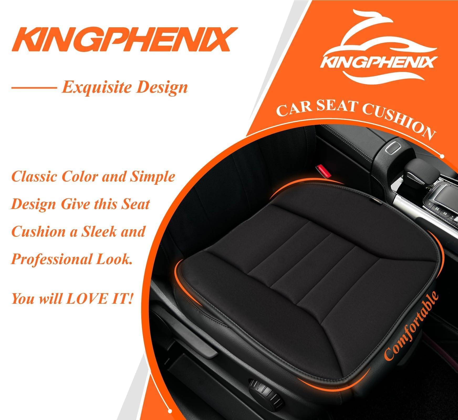 Kingphenix car seat cushion durable shape retention maintains support over time