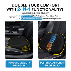 Kingphenix driver-seat cushion with lumbar support for posture