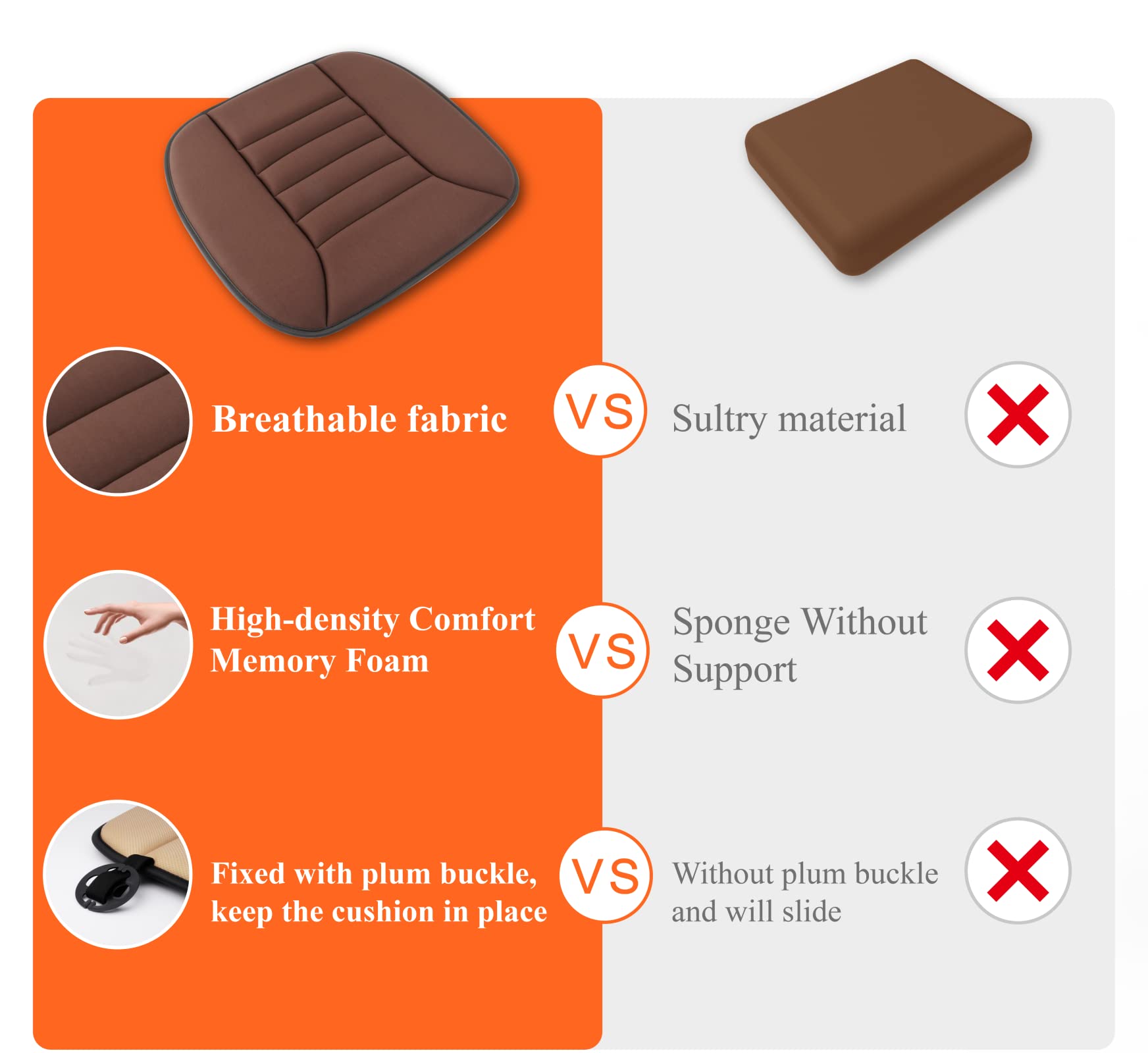 Kingphenix durable-memory-foam-cushion retains shape for lasting support.
