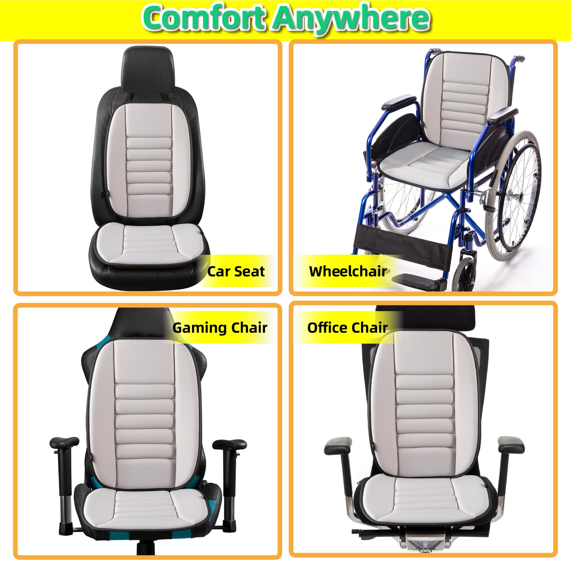 Kingphenix seat cushion compatible with office chairs for better posture support.