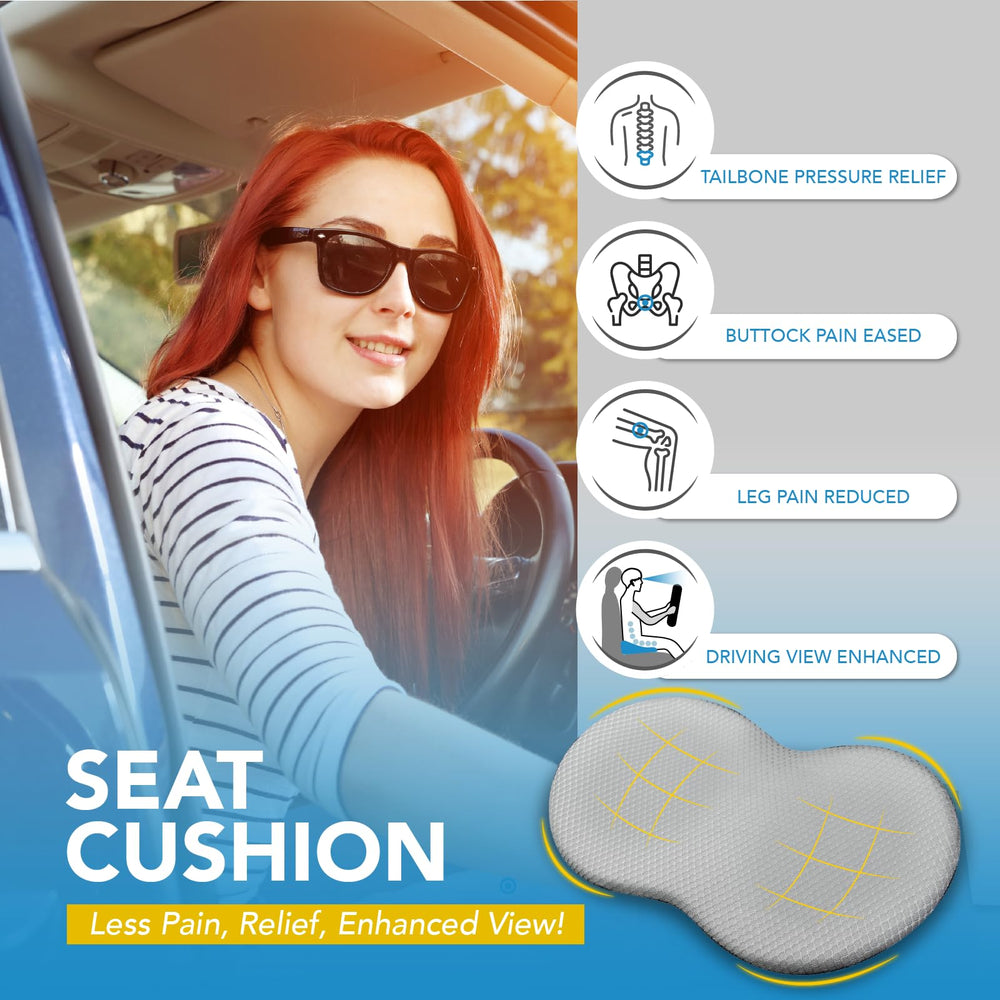Kingphenix lumbar support car seat cushion supports the lower back on trips.