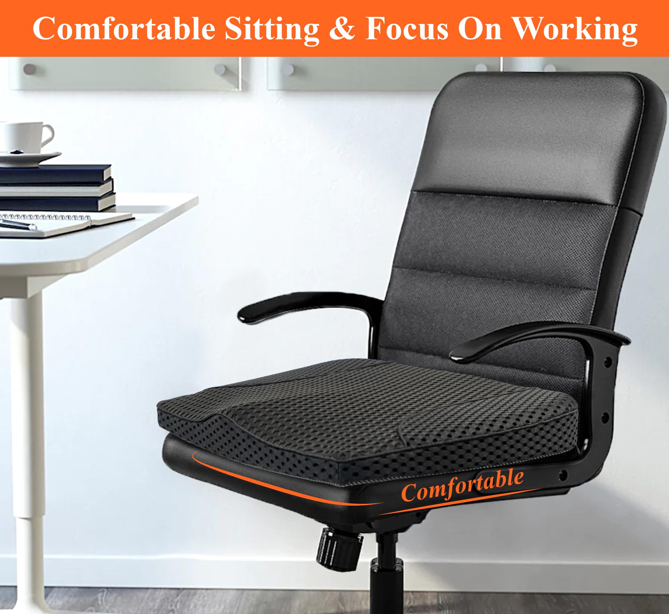 Kingphenix car cushion bottom demonstrates non-slip base for secure seating