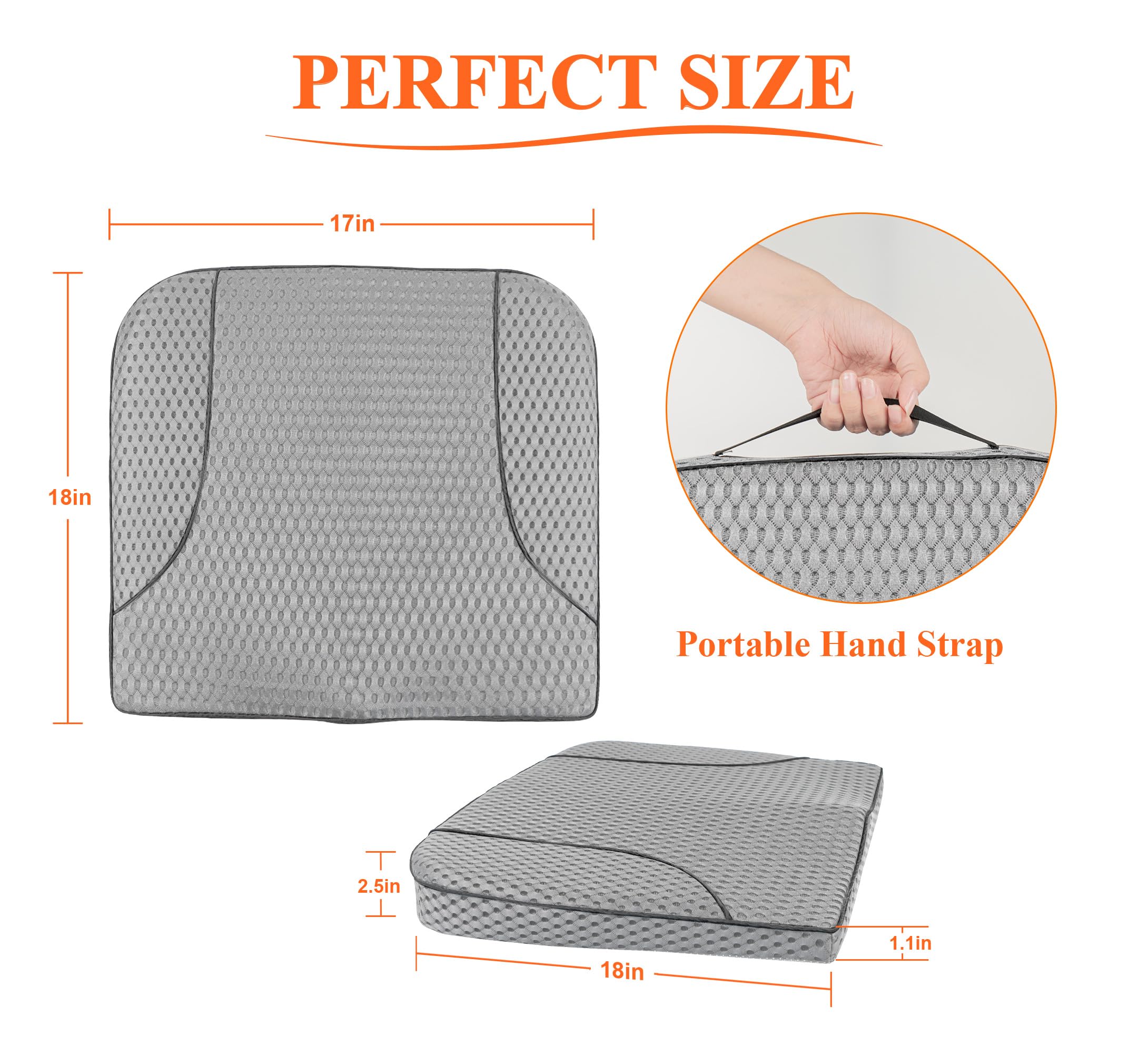 Kingphenix driving cushion supports proper posture to reduce fatigue.