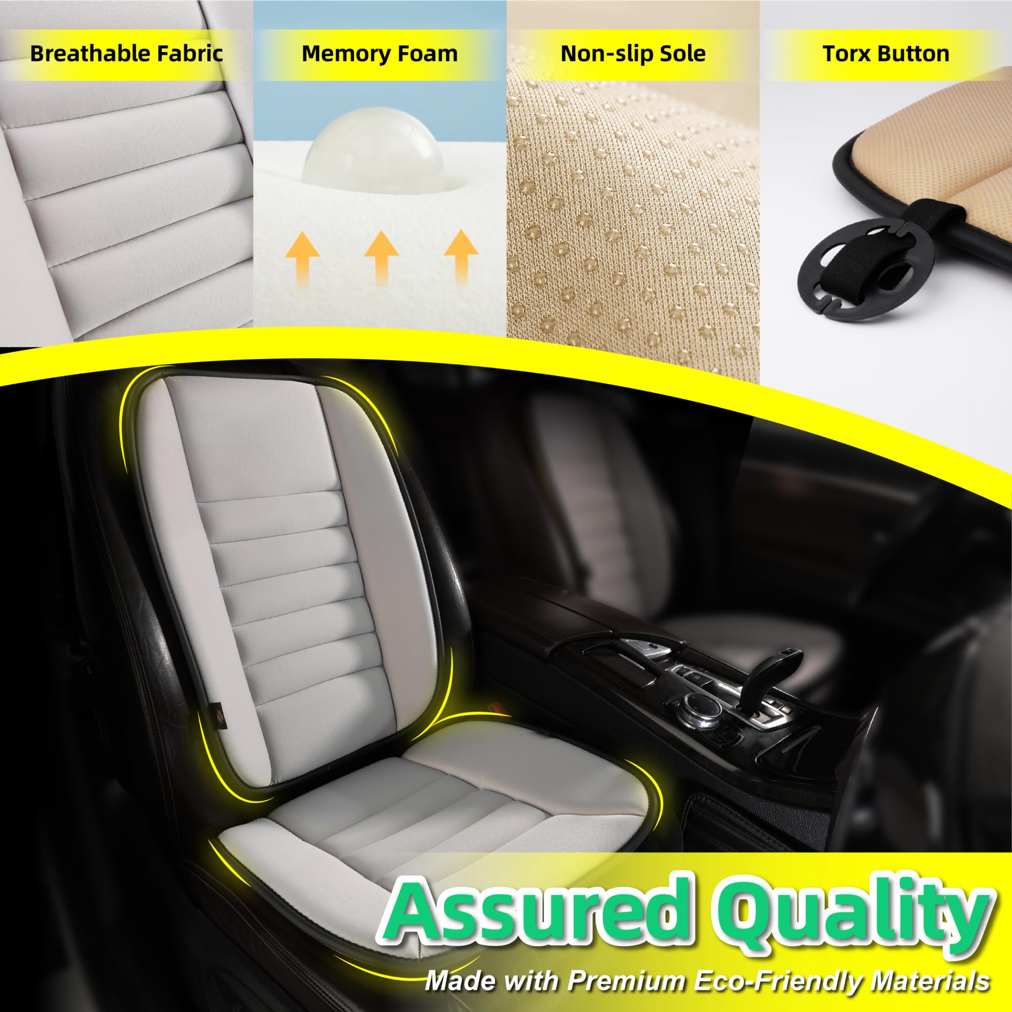Kingphenix premium fabric seat cover cushions heat and enhances breathability during travel.