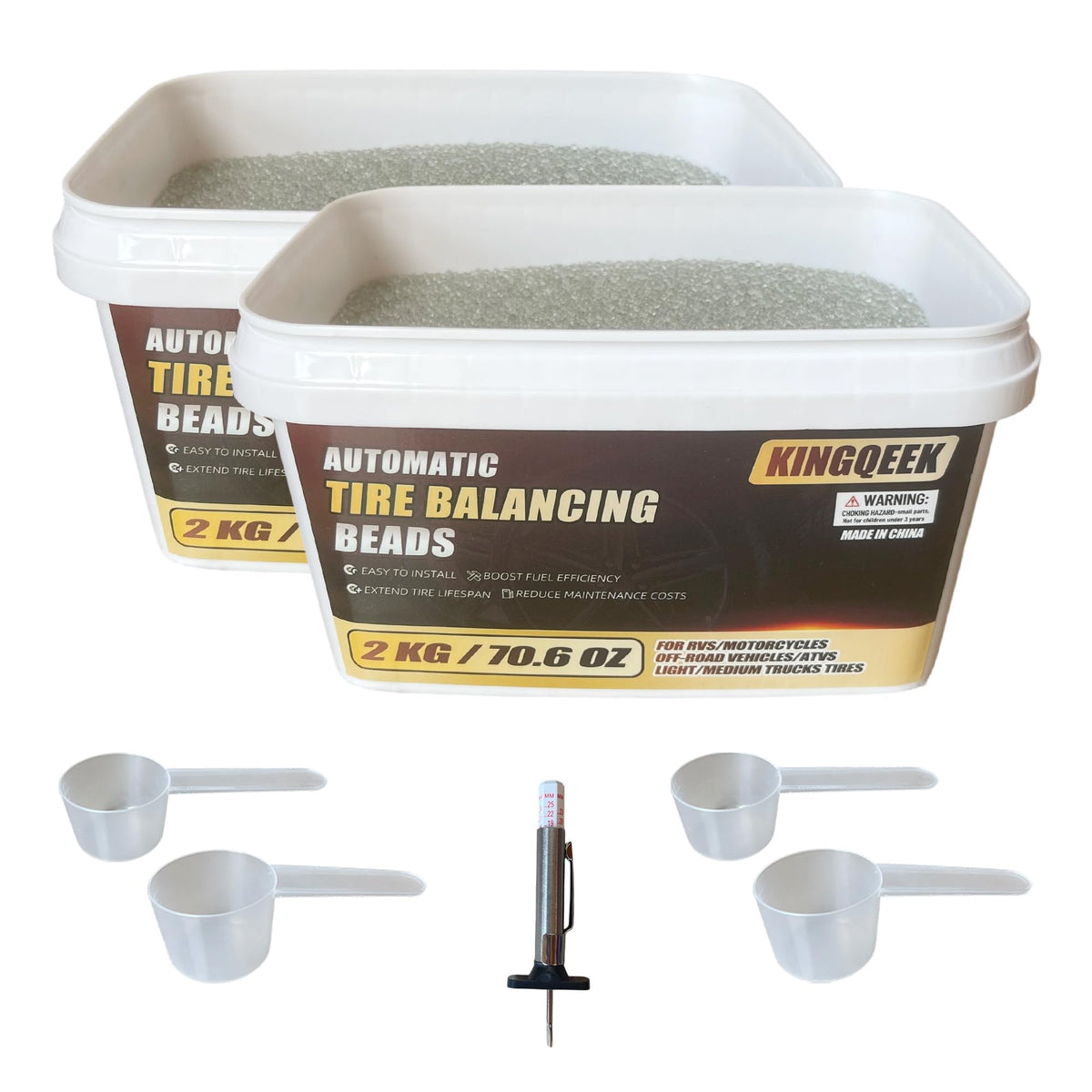 KINGQEEK tire balance beads in a 4kg pack for smoother rides
