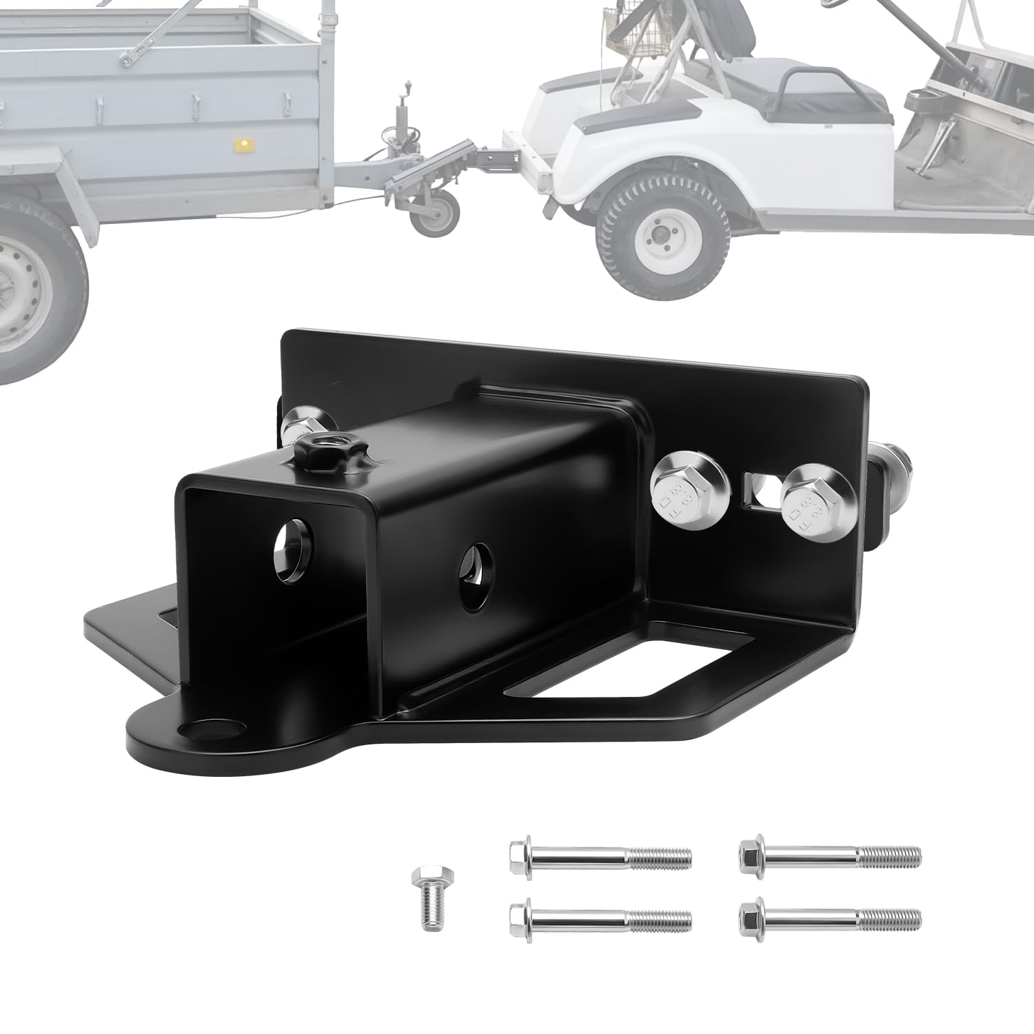 Kingway universal mower trailer hitch 2in receiver mounted on zero-turn mower for versatile towing