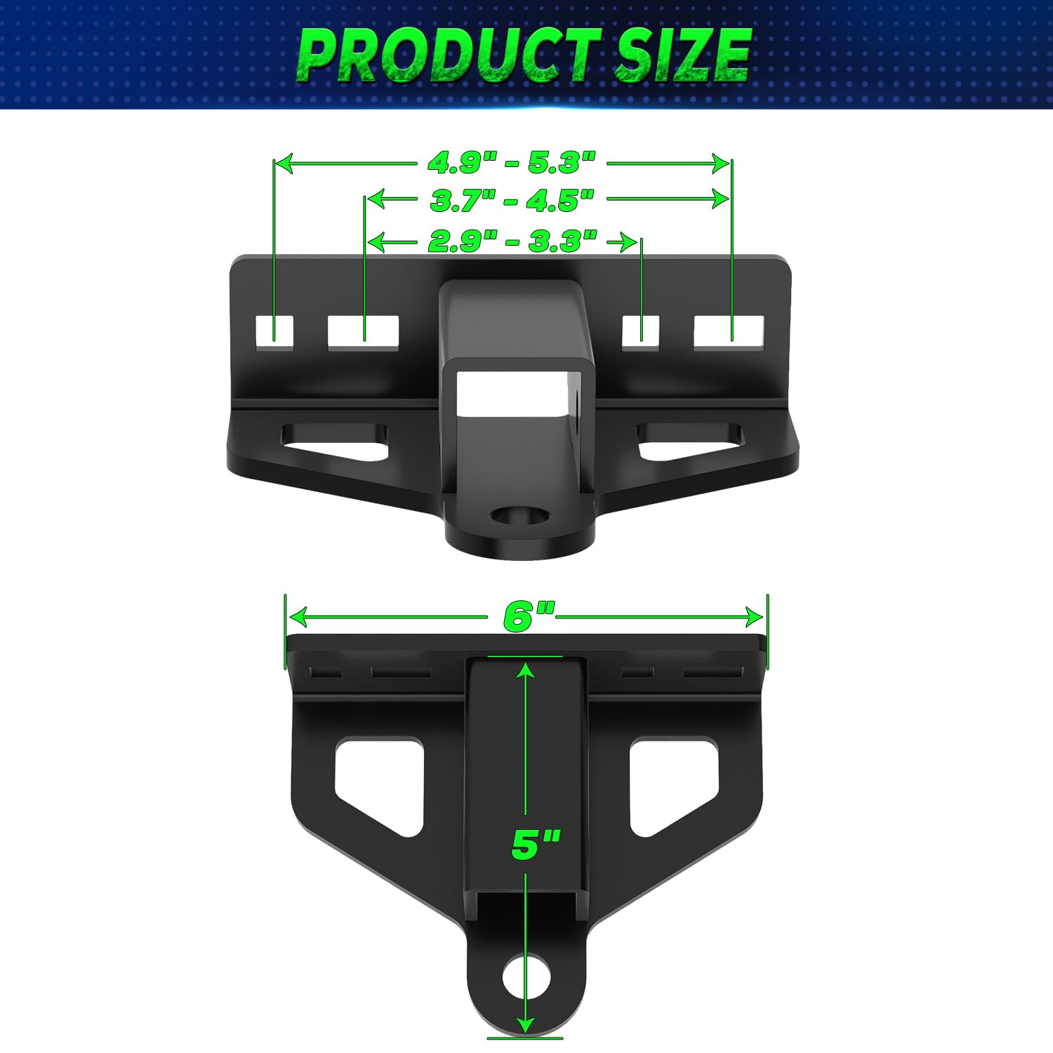 Kingway universal trailer hitch adapter with slotted holes for quick, secure mounting.