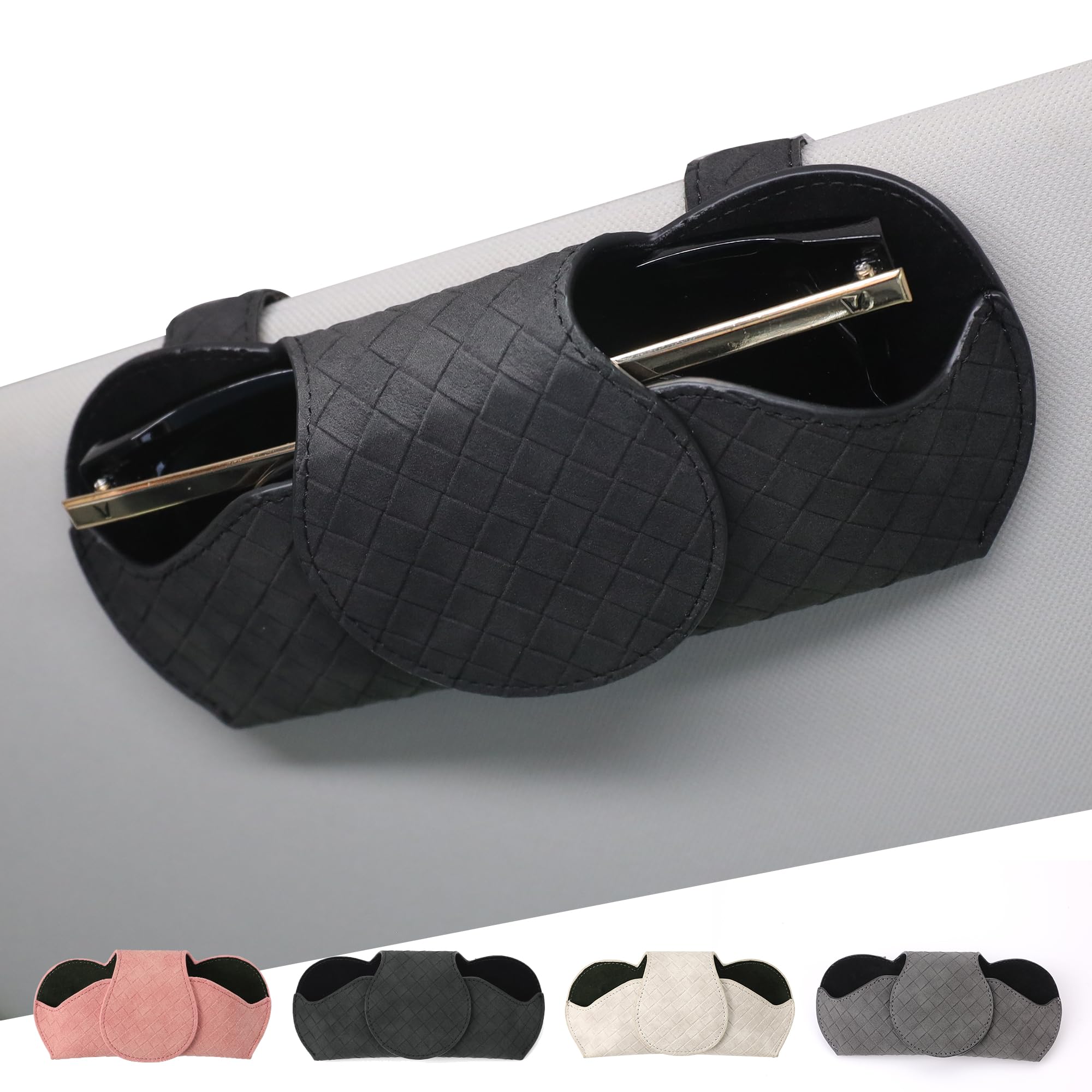 KINIVA sunglasses holder car visor clip keeps glasses secure and within reach.