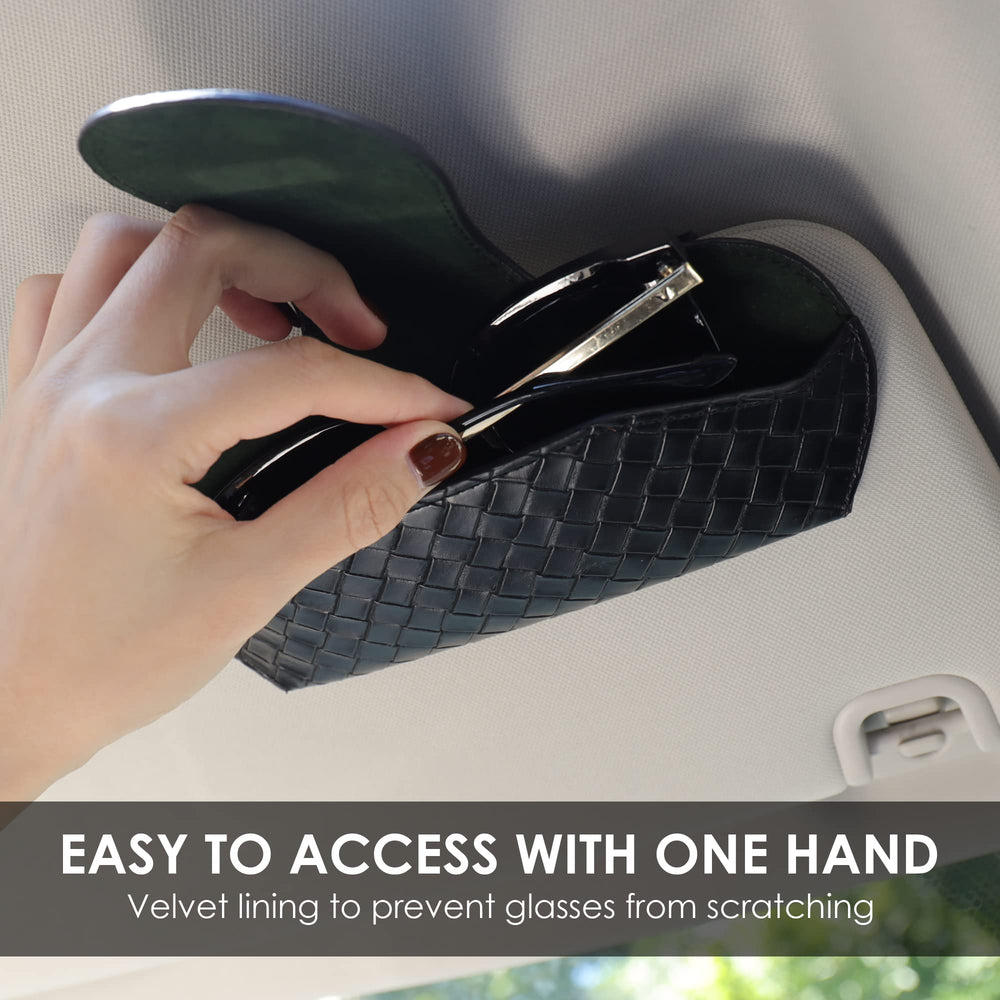 Two-clip visor mount demonstrates easy installation on the car visor.
