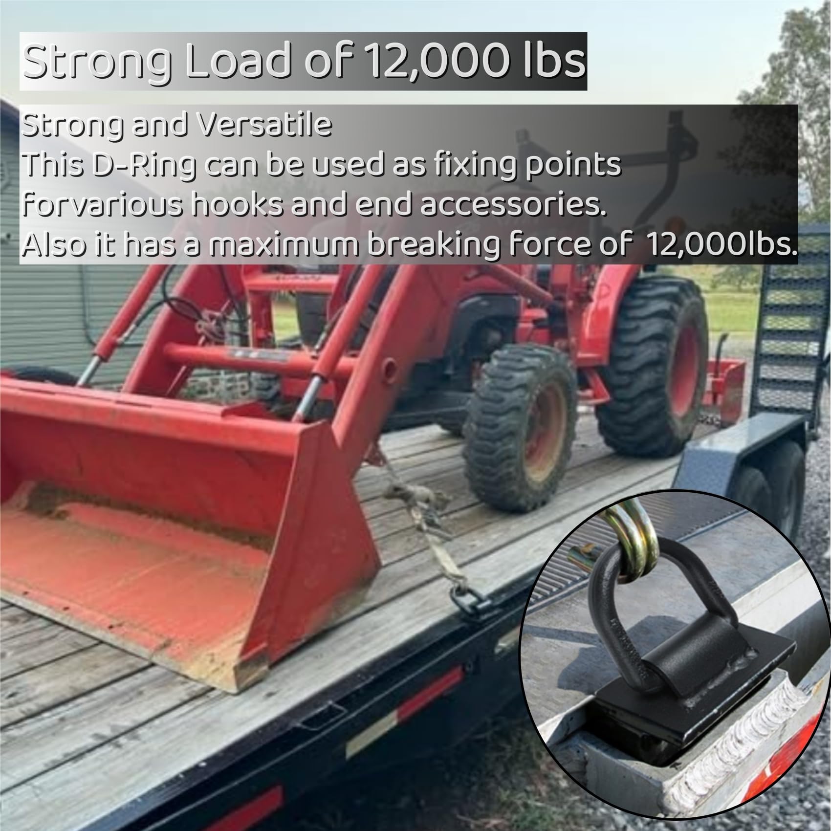 KINSANINC heavy-duty steel construction resists wear on rugged trailers.