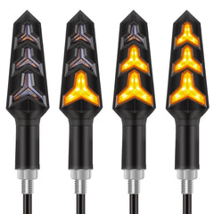Kinstecks flowing LED Y-shape turn signal front view enhances visibility